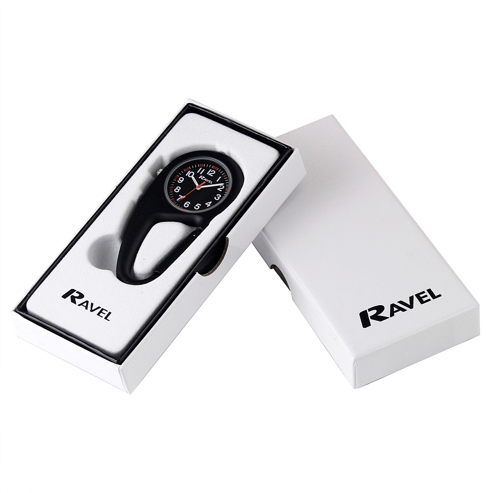 Stoer verpleegkundige horloge; Zwart met zilveren rand