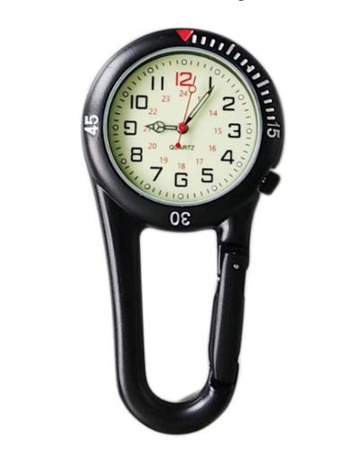 Stoer verpleegkundige horloge in stevige behuizing, zwart