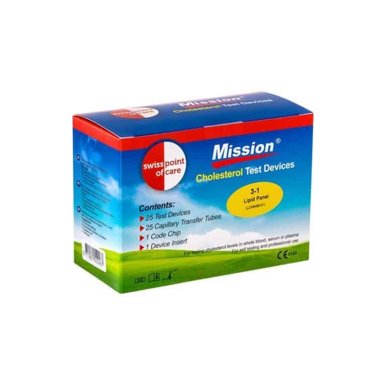 Teststrips voor Cholesterol meter Mission   ( 25x )