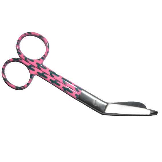 Verbandschaar RVS met gekleurd handvat; Cactus roze