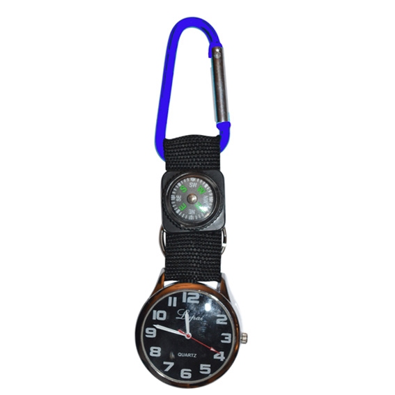 Verpleegkundige horloge met blauwe karabijnhaak