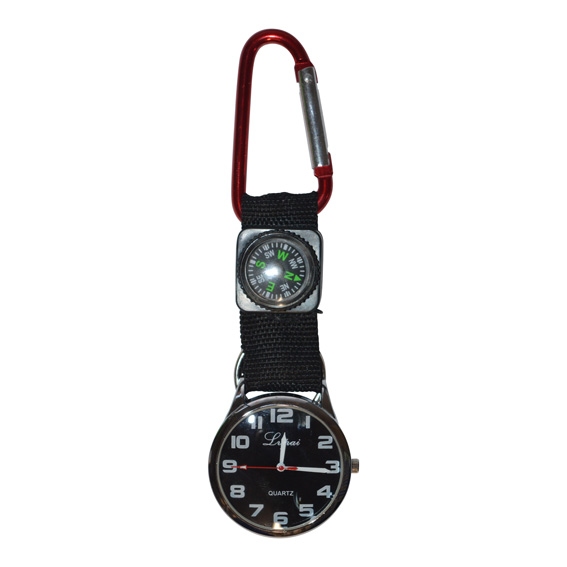 Montre d'infirmière avec mousqueton; Rouge