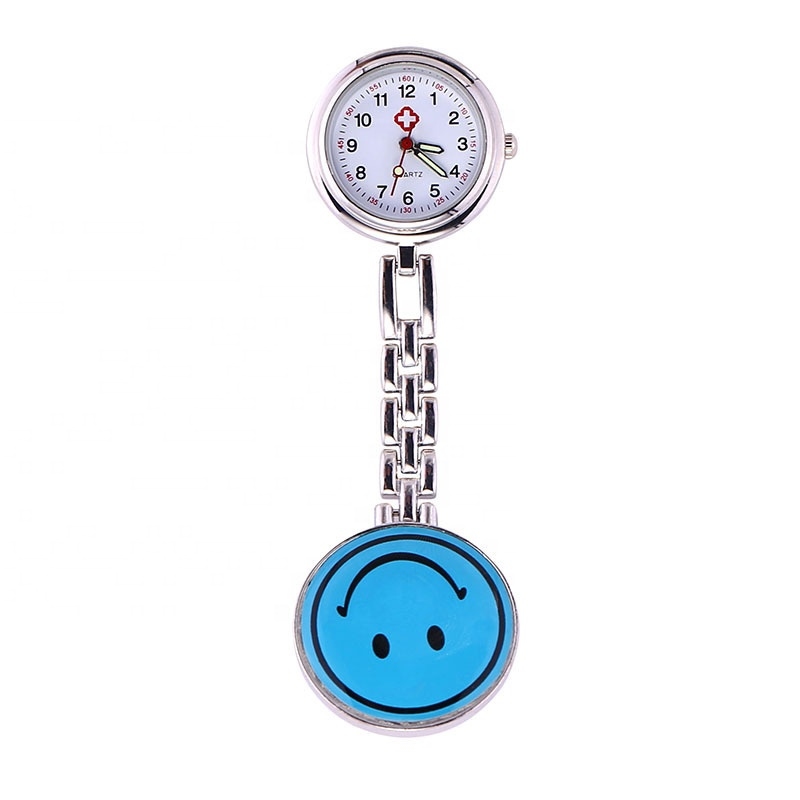 Verpleegkundige horloge smilie; Lichtblauw