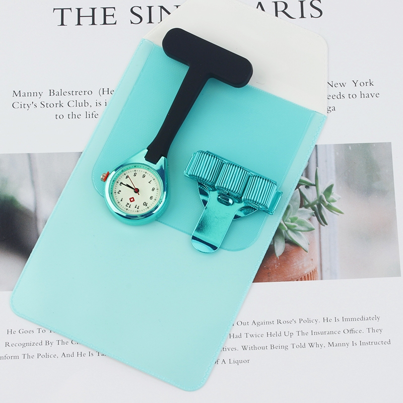 Verpleegkundigesetje Aqua; Hoesje, pennenhouder en luxe verpleegkundigehorloge