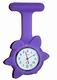 Montre d'infirmière en silicone ; Fleur violet