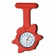 Montre d'infirmière en silicone ; Fleur rouge