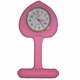 Montre d'infirmière en silicone ; forme du coeur; Rose